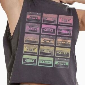 Prince Peter Collection Cropped Tank Top + Multicolor Retro Cassette Print MED